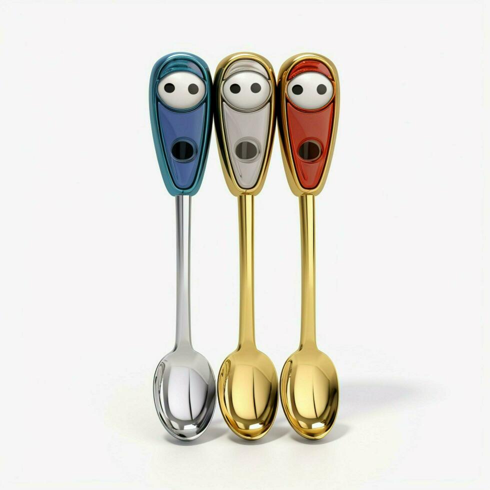 Measuring Spoons 2d cartoon illustraton on white backgroun photo