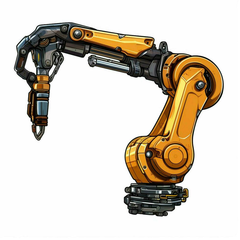 Mechanical Arm 2d cartoon illustraton on white background photo