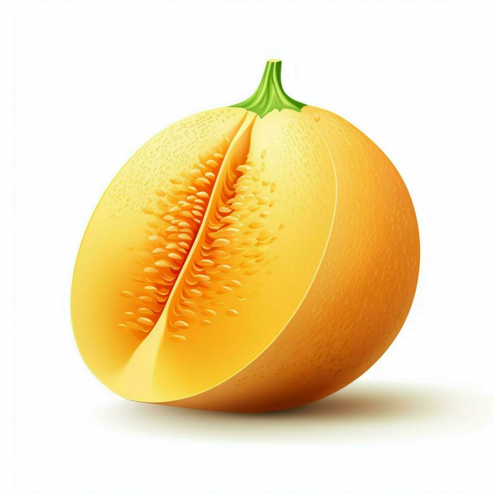 Melon 2d cartoon illustraton on white background high qual photo