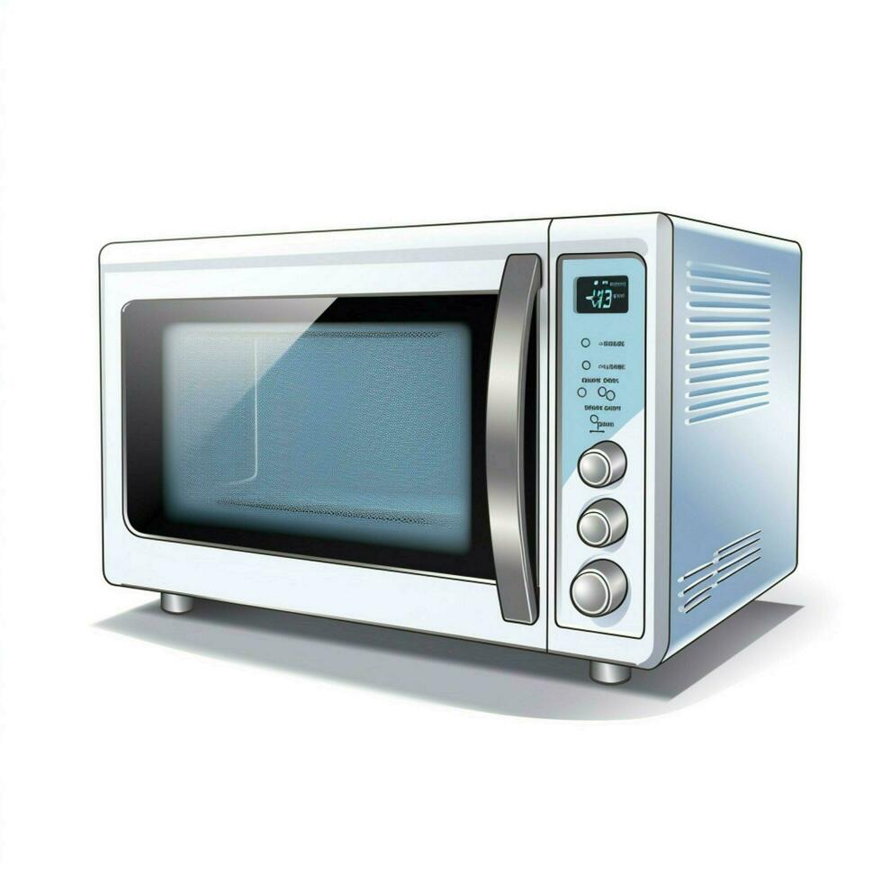 Microwave 2d cartoon illustraton on white background high photo