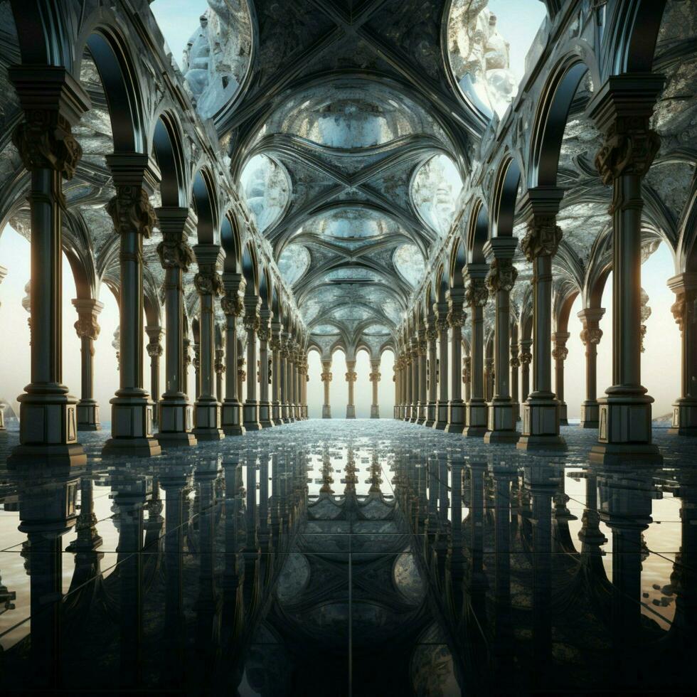 Mirrored dimensions high quality ultra hd 8k hdr photo
