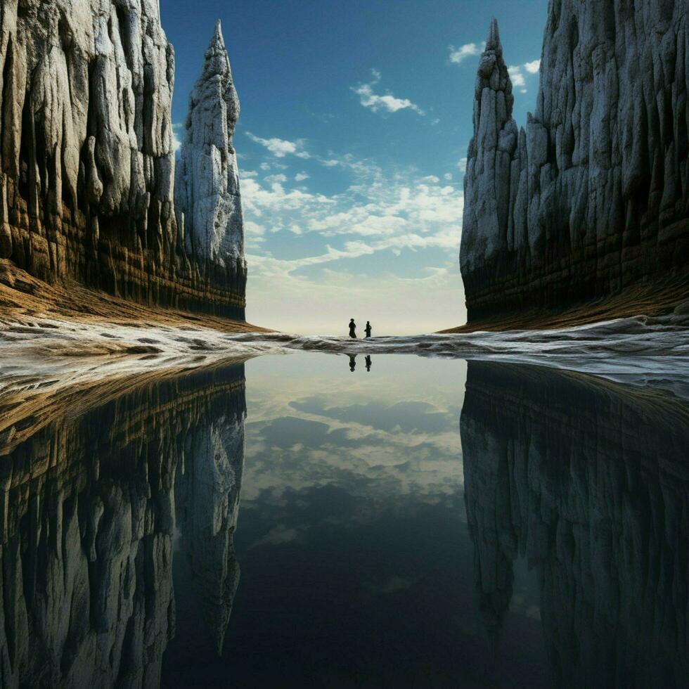 Mirrored dimensions high quality ultra hd 8k hdr photo