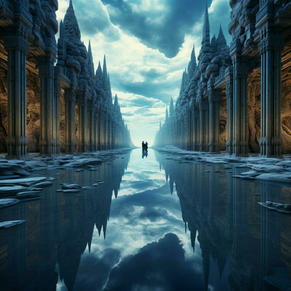 Mirrored dimensions high quality ultra hd 8k hdr photo