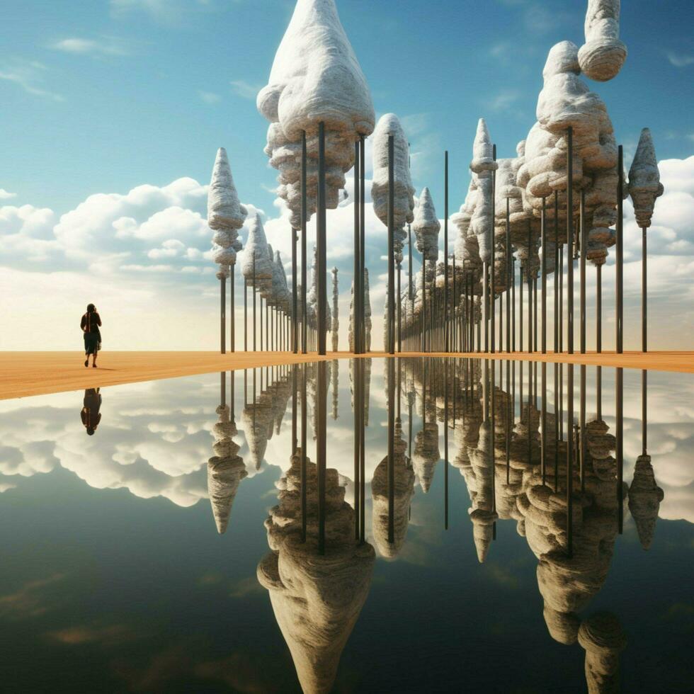 Mirrored dimensions high quality ultra hd 8k hdr photo