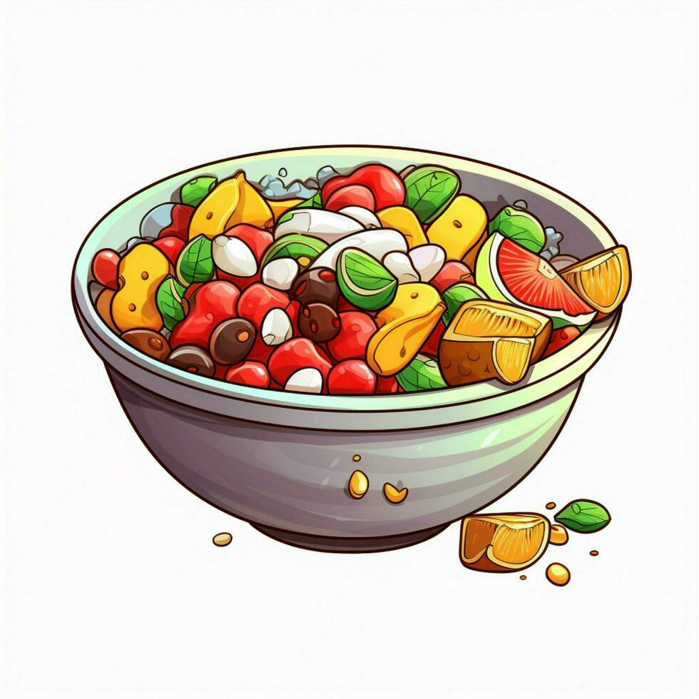 Mixing Bowl 2d cartoon illustraton on white background hig photo