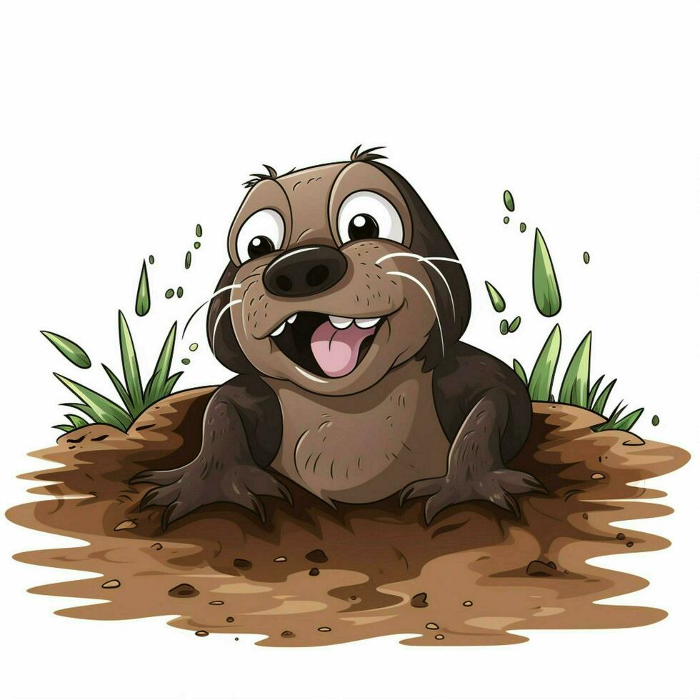 Mole 2d cartoon vector illustration on white background hi photo