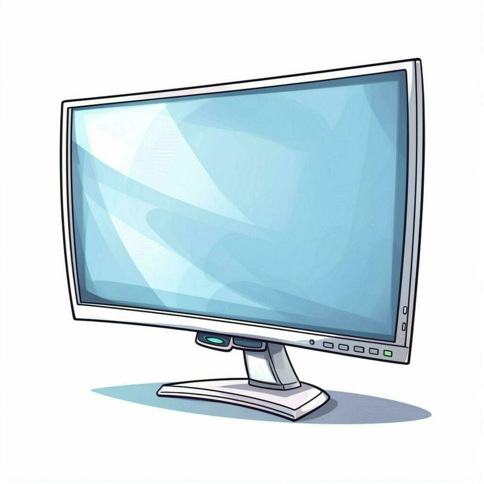 monitor 2d dibujos animados ilustracion en blanco antecedentes alto qu foto