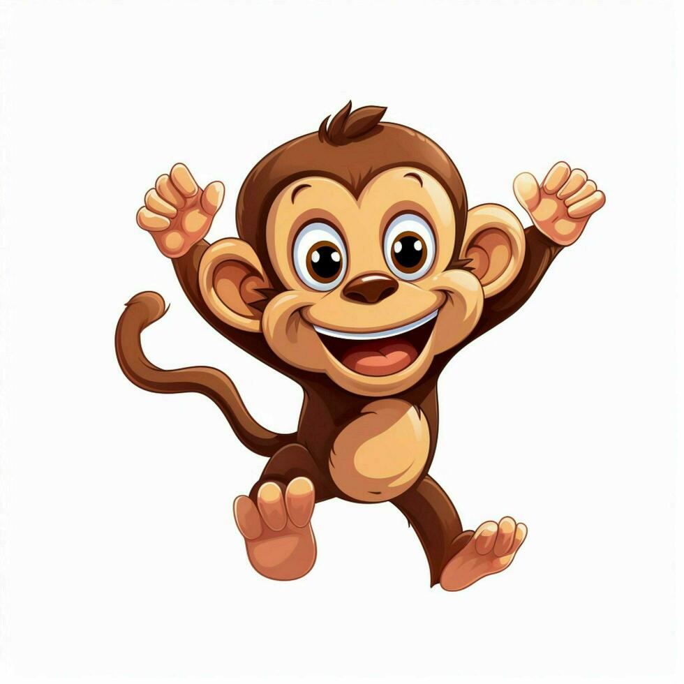 Monkey 2d cartoon vector illustration on white background photo