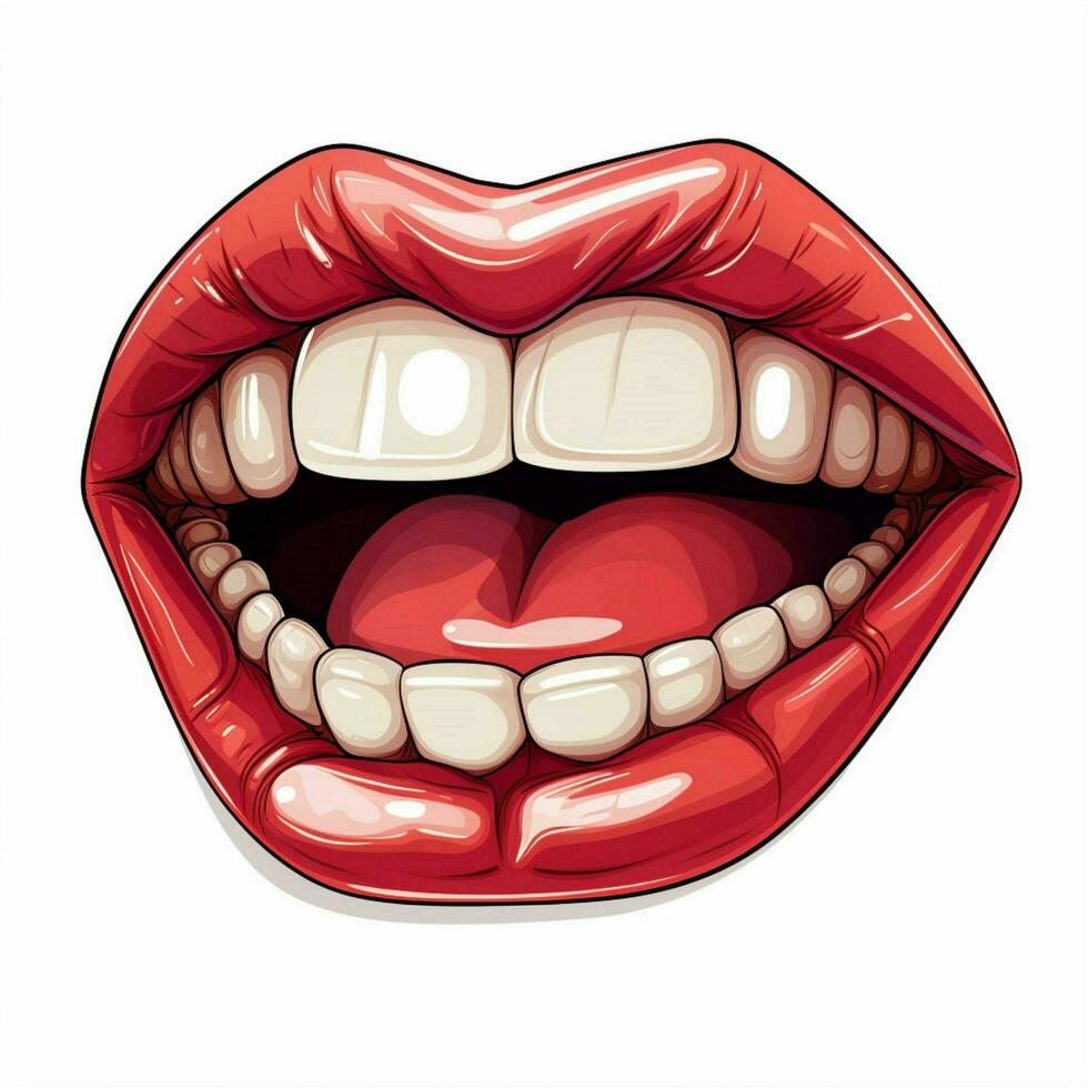 Mouth 2d cartoon illustraton on white background high qual photo