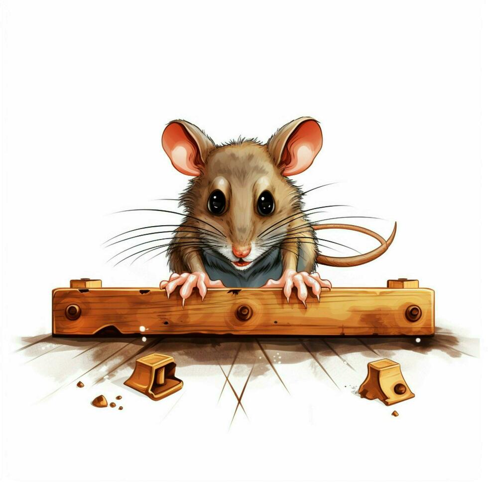 Mouse Trap 2d cartoon illustraton on white background high photo