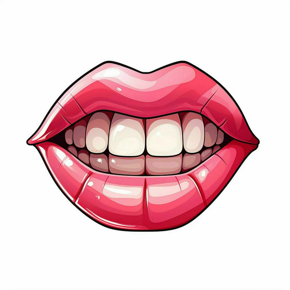 Mouth 2d cartoon illustraton on white background high qual photo