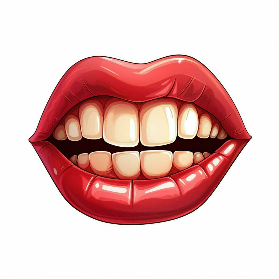 Mouth 2d cartoon illustraton on white background high qual photo