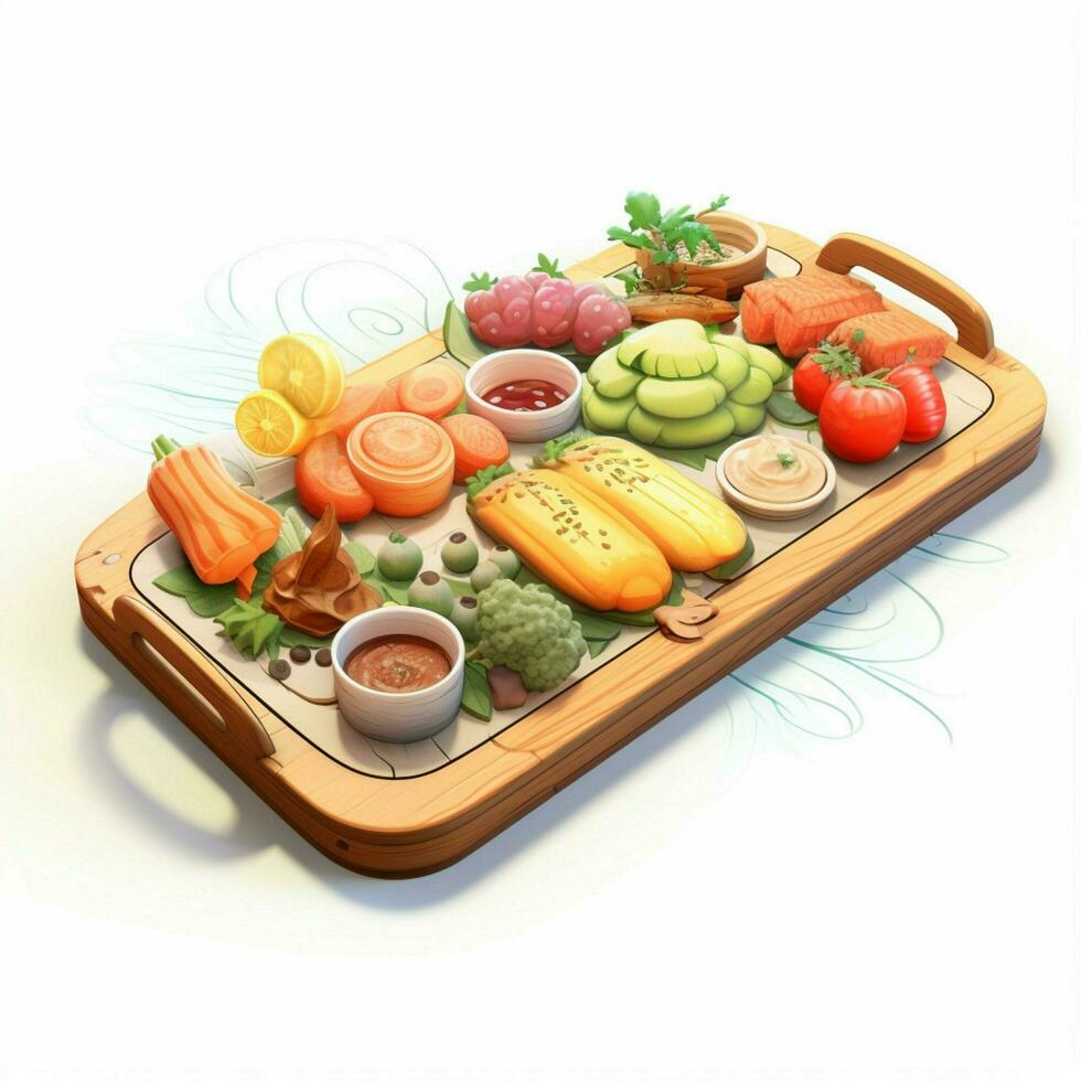 Mufffin Tray 2d cartoon illustraton on white background hi photo