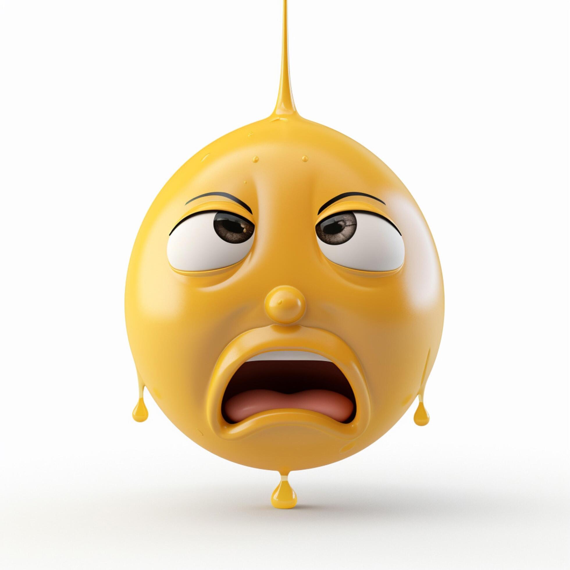 Nauseated Face emoji on white background high quality 4k h 30690264