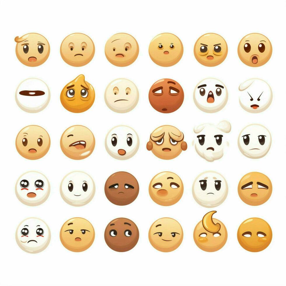 Neutral Faces Emojis 2d cartoon vector illustration on whi photo