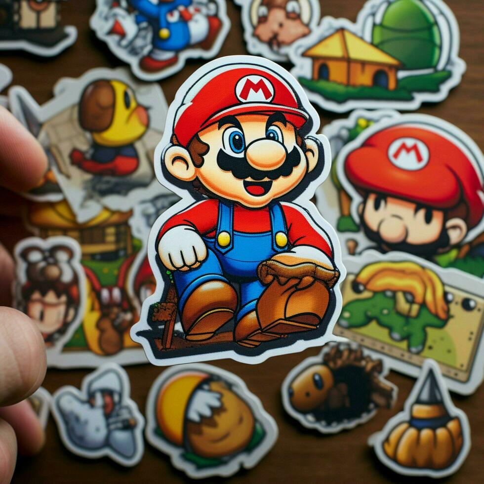 Nostalgic and retro-inspired video game stickers photo