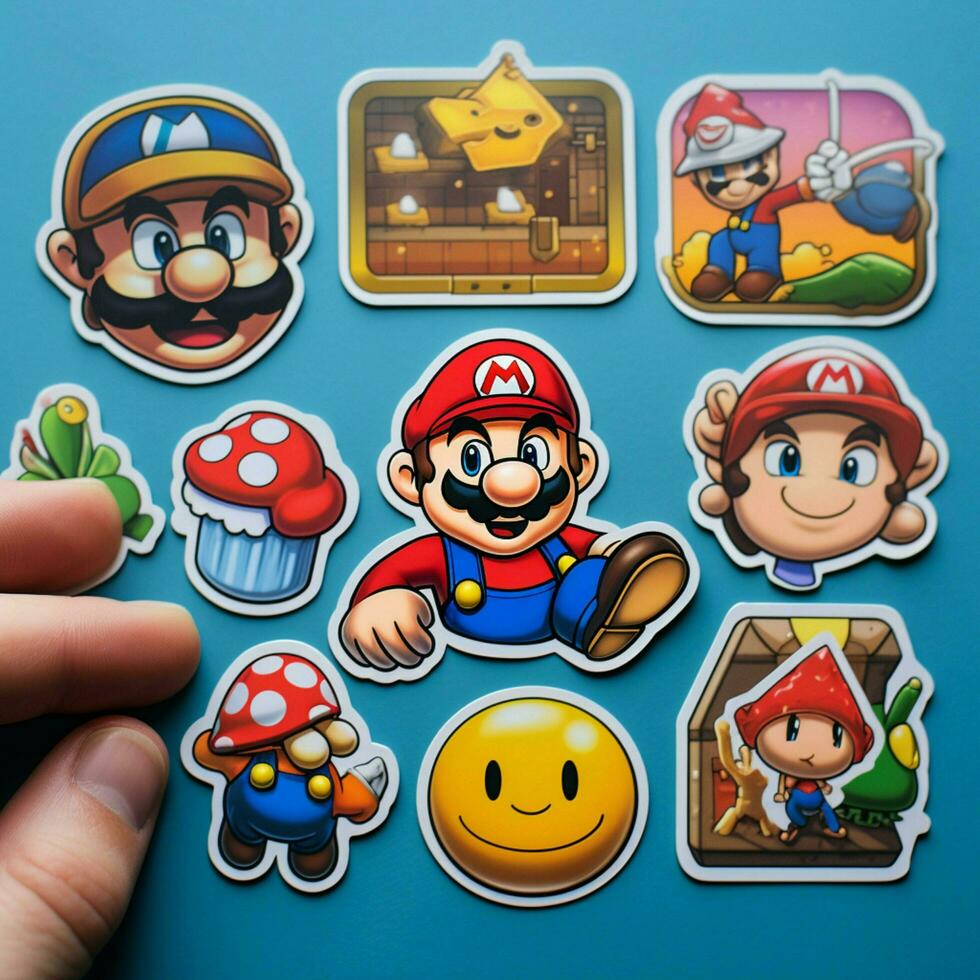 Nostalgic and retro-inspired video game stickers photo