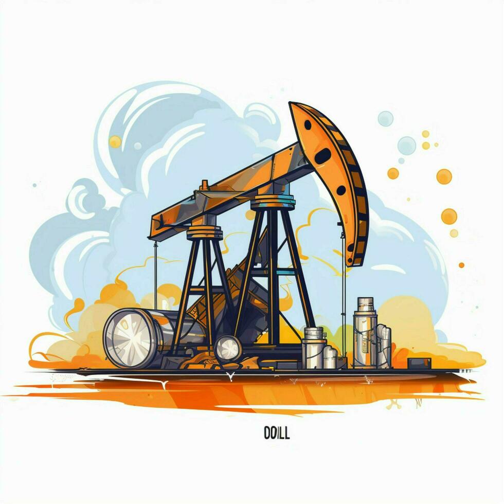 Oil 2d vector illustration cartoon in white background hig photo