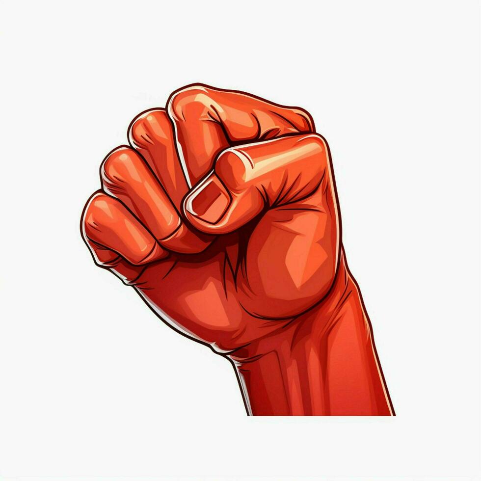 Oncoming Fist 2d cartoon illustraton on white background h photo