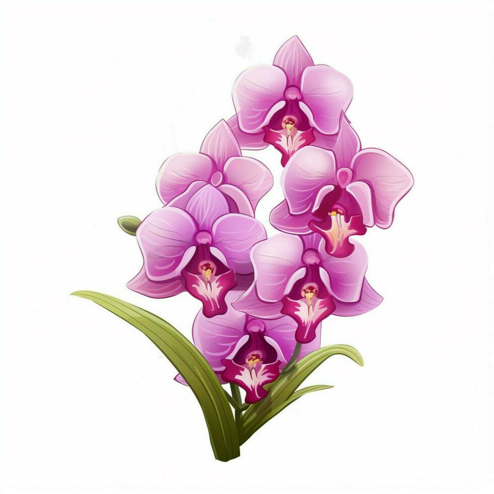 orquídea 2d dibujos animados ilustracion en blanco antecedentes alto como foto