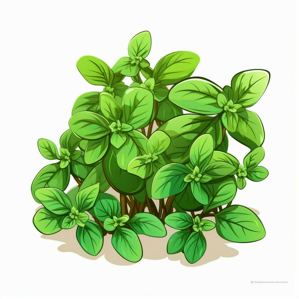 Oregano 2d vector illustration cartoon in white background photo