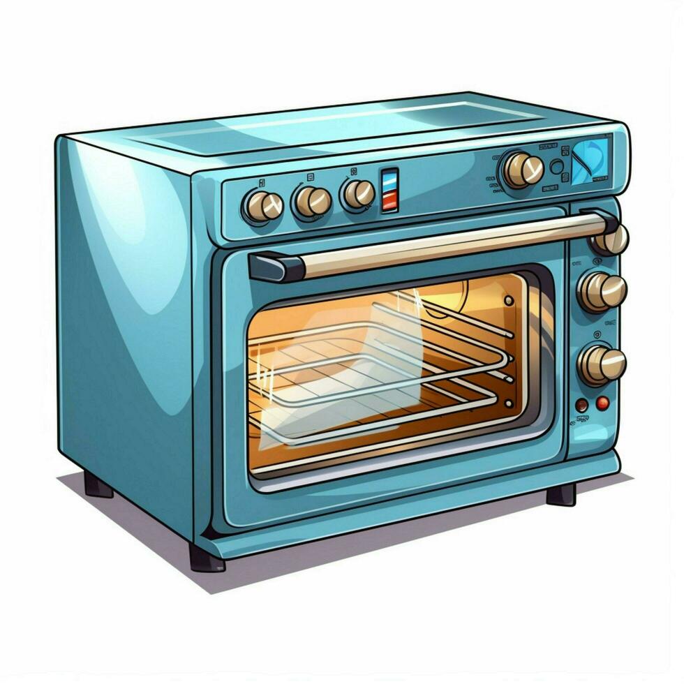 Oven 2d cartoon illustraton on white background high quali photo