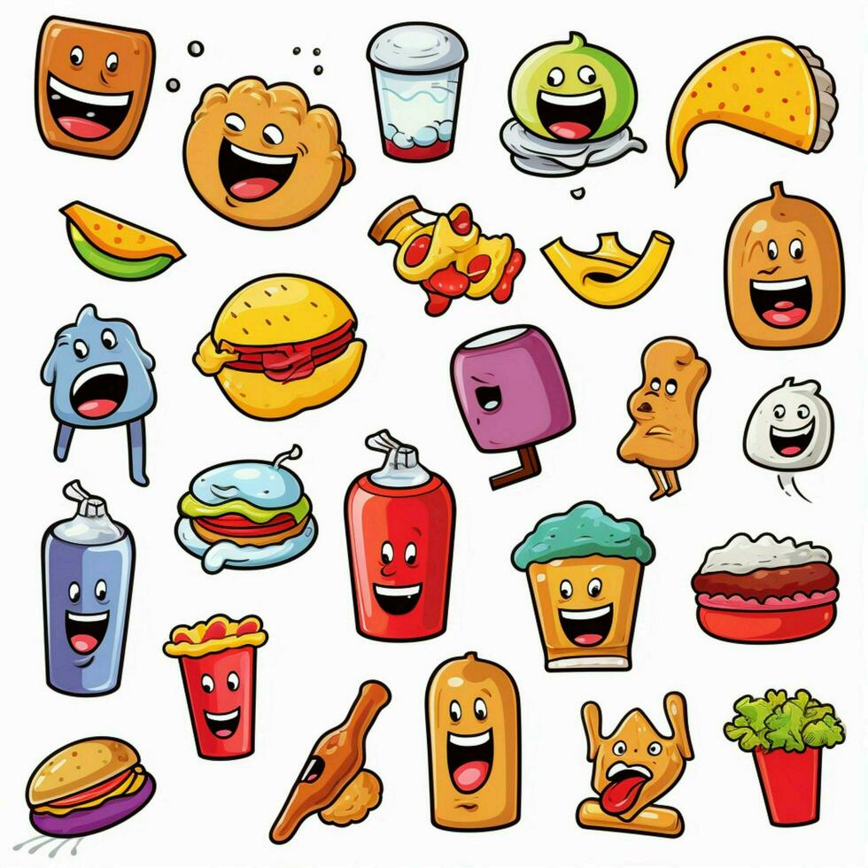 otro objetos emojis 2d dibujos animados vector ilustración en whi foto