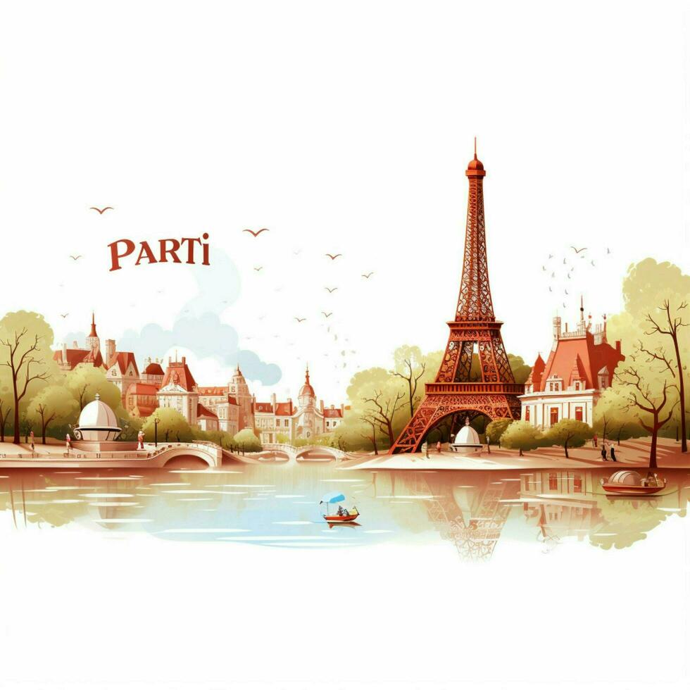 Parijat 2d cartoon illustraton on white background high qu photo