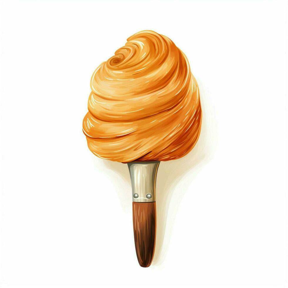 Pastry brush 2d cartoon illustraton on white background hi photo