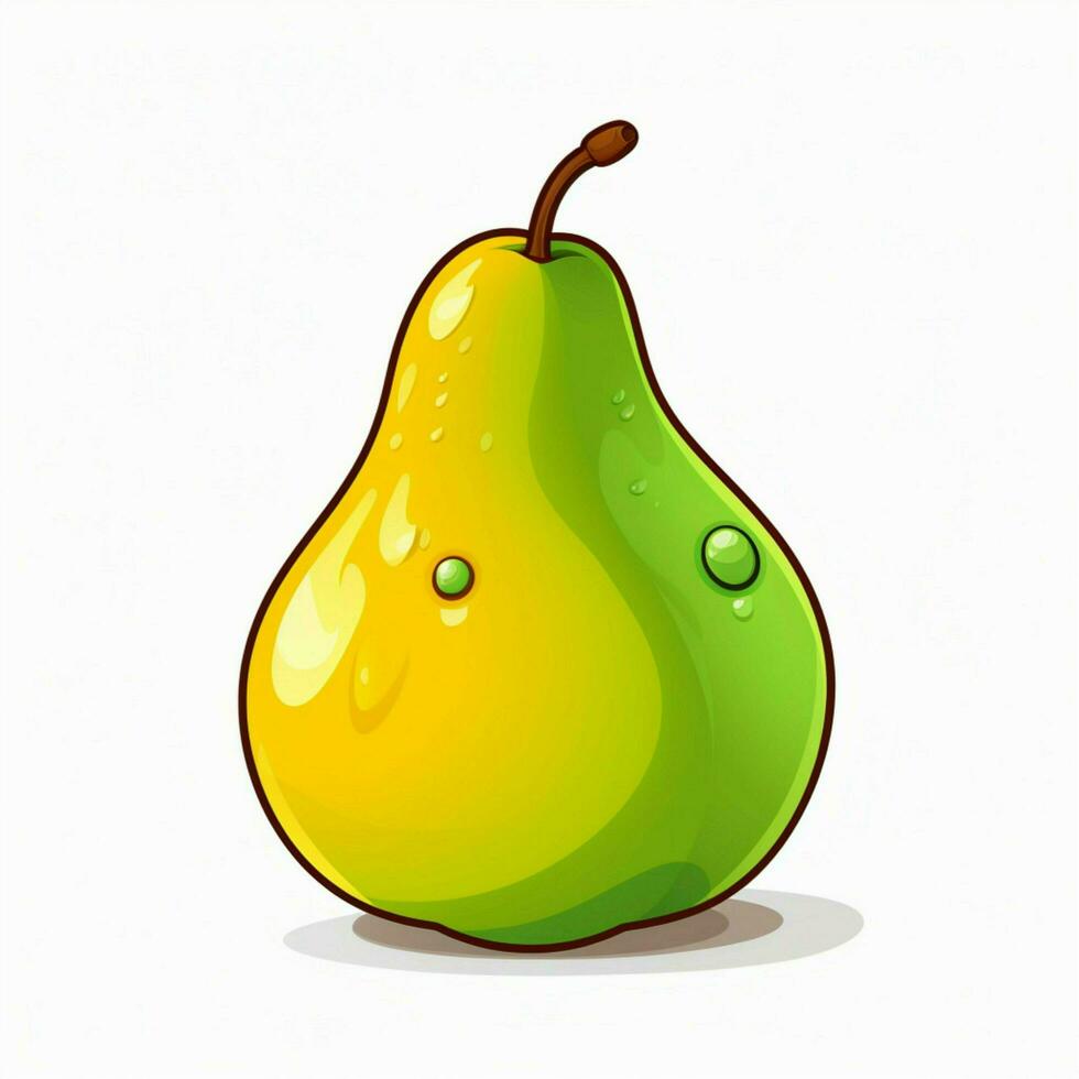 Pear 2d cartoon vector illustration on white background hi photo