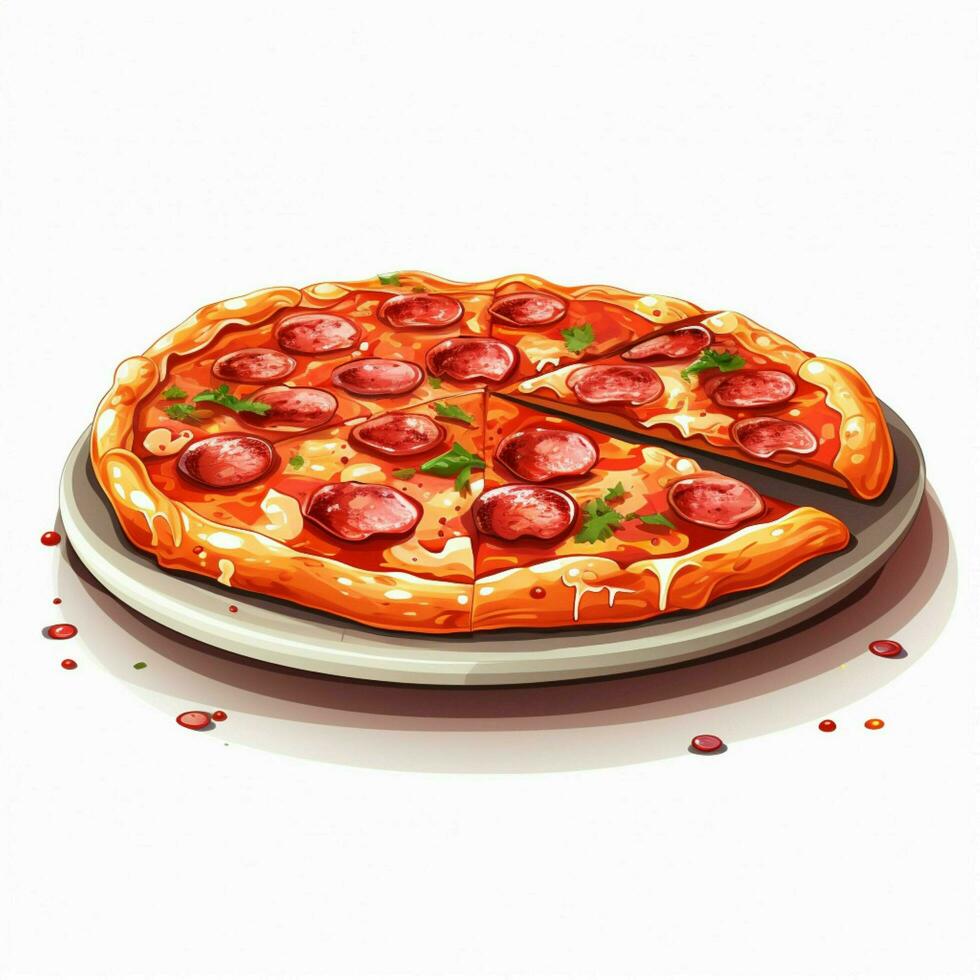 Pepperoni 2d vector illustration cartoon in white backgrou photo