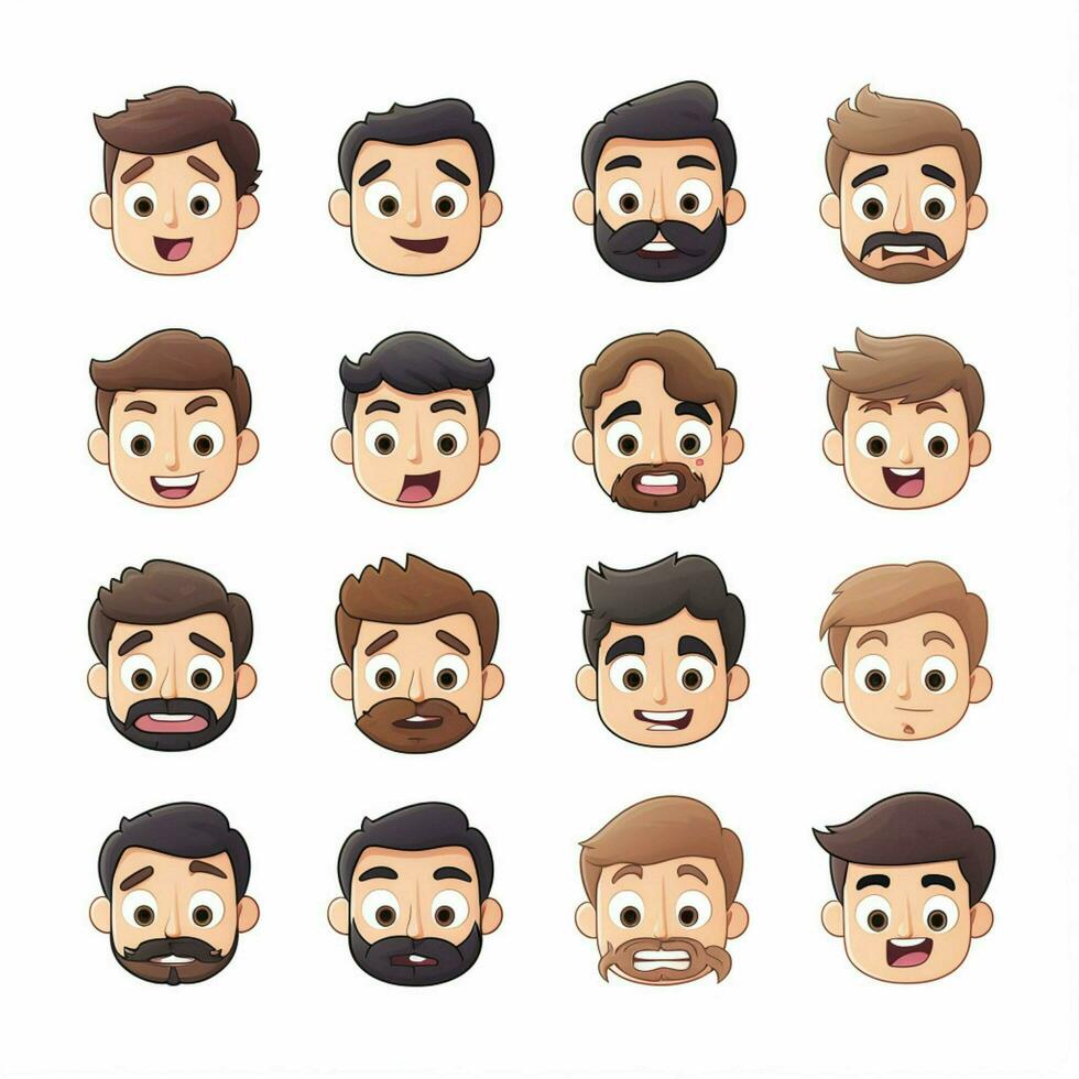 Person Emojis 2d cartoon vector illustration on white back photo