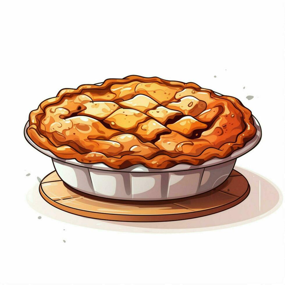 Pie 2d vector illustration cartoon in white background hig photo