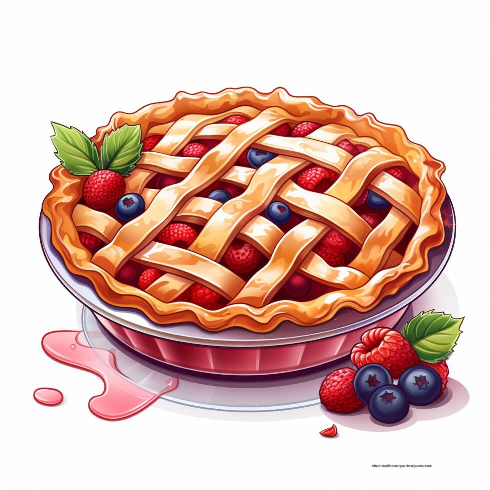 Pie 2d vector illustration cartoon in white background hig photo