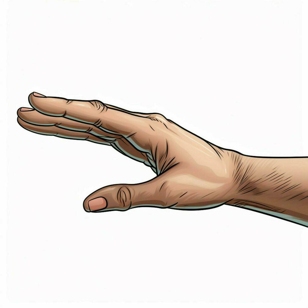 Pinching Hand 2d cartoon illustraton on white background h photo