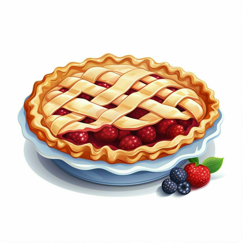 Pie 2d vector illustration cartoon in white background hig photo