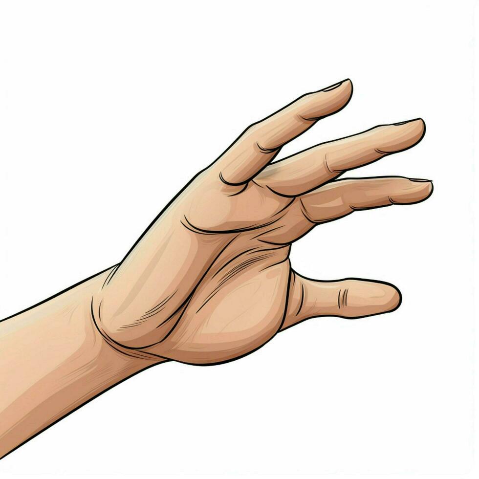 Pinching Hand 2d cartoon illustraton on white background h photo