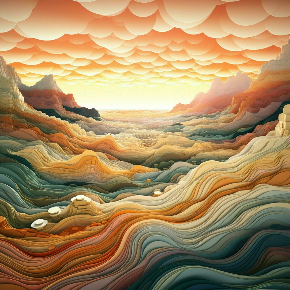 Pixel turbulences sculpting intriguing digital landscapes photo