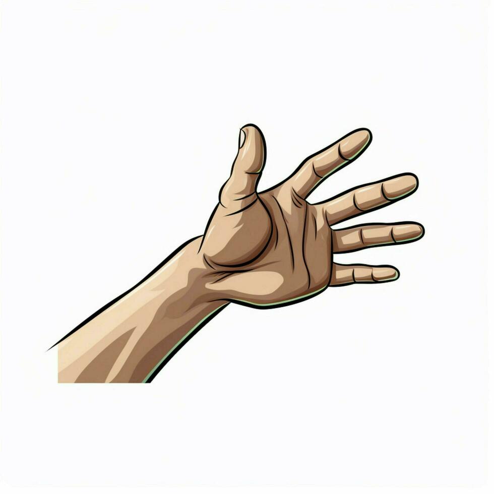 Pinching Hand 2d cartoon illustraton on white background h photo