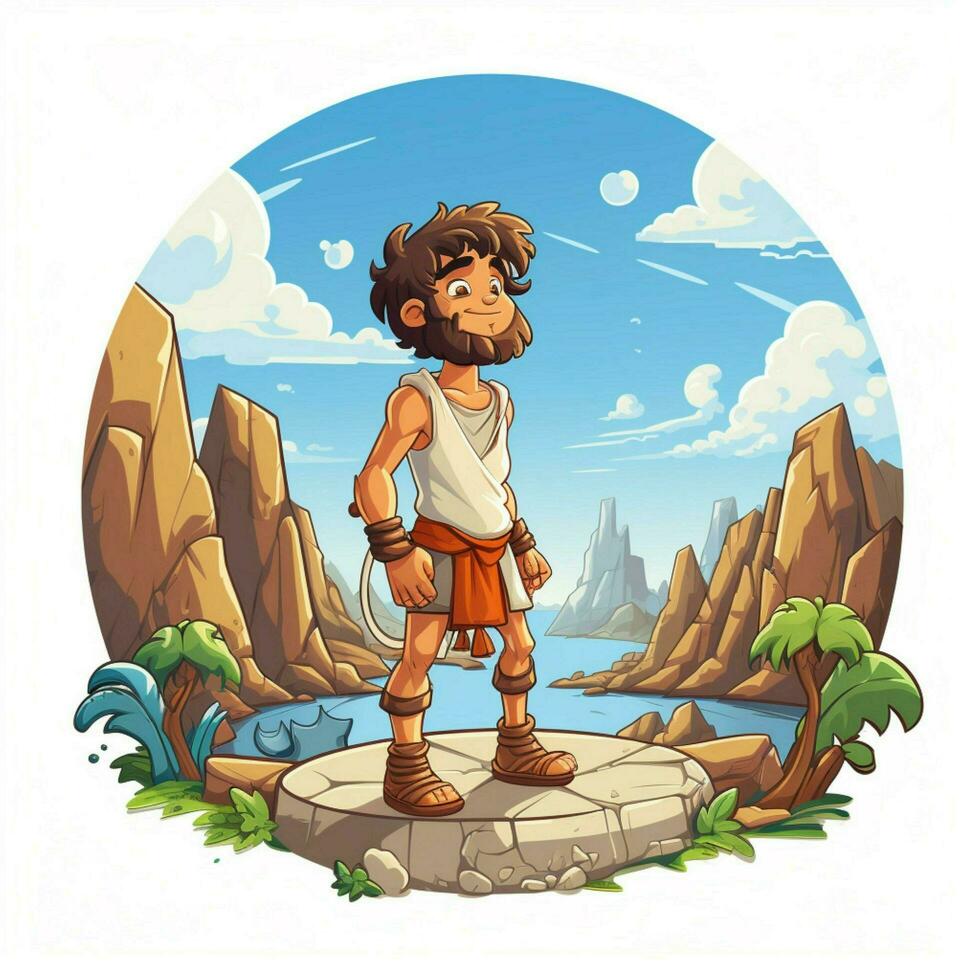 Platonia 2d dibujos animados vector ilustración en blanco fondo foto