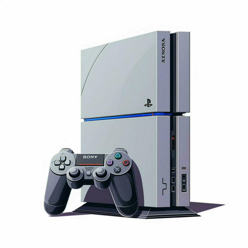 PlayStation 2d cartoon illustraton on white background hig photo