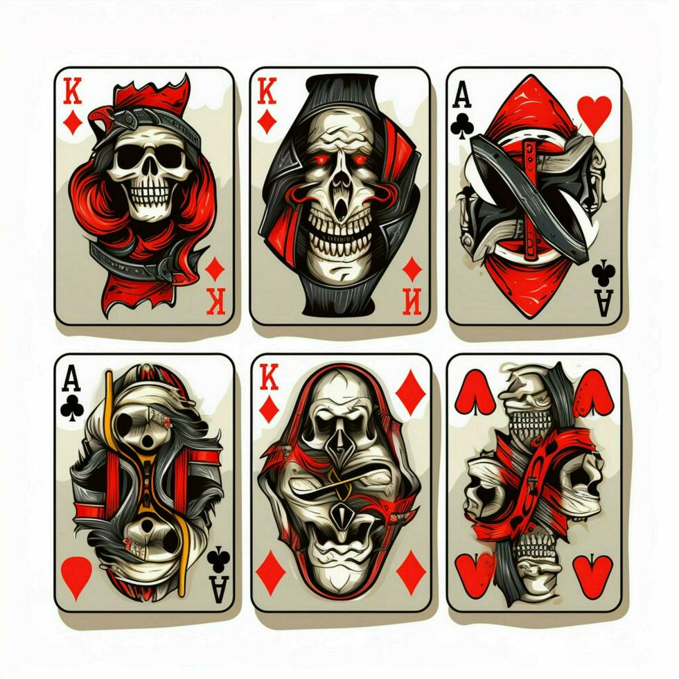 Playing cards 2d cartoon vector illustration on white back photo