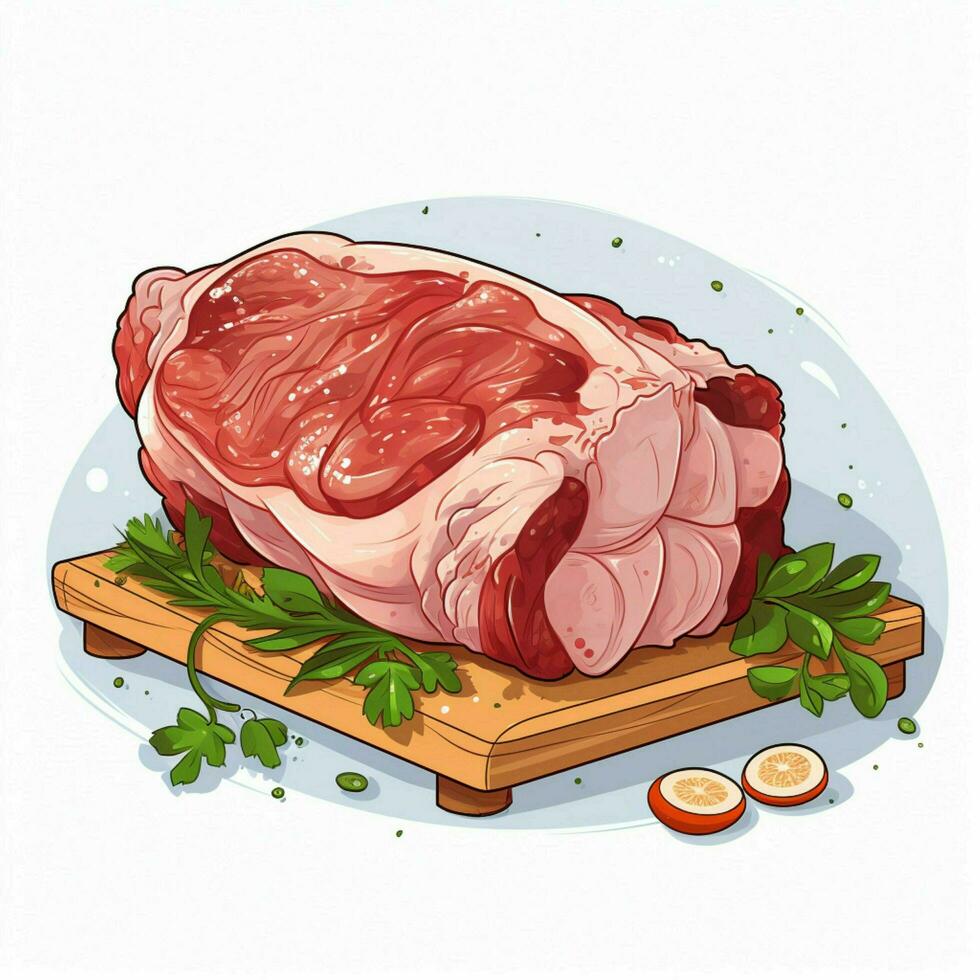 Pork 2d vector illustration cartoon in white background hi photo