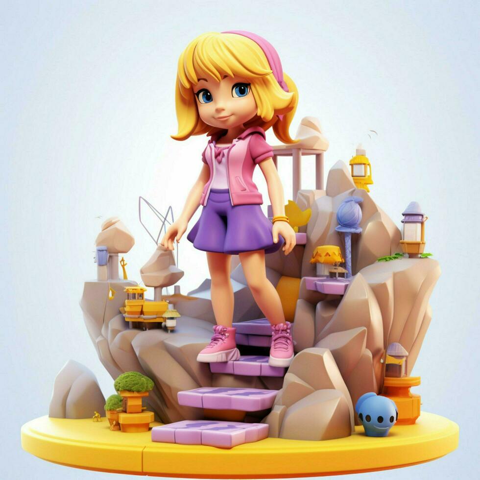 Polly Pocket 2d cartoon illustraton on white background hi photo