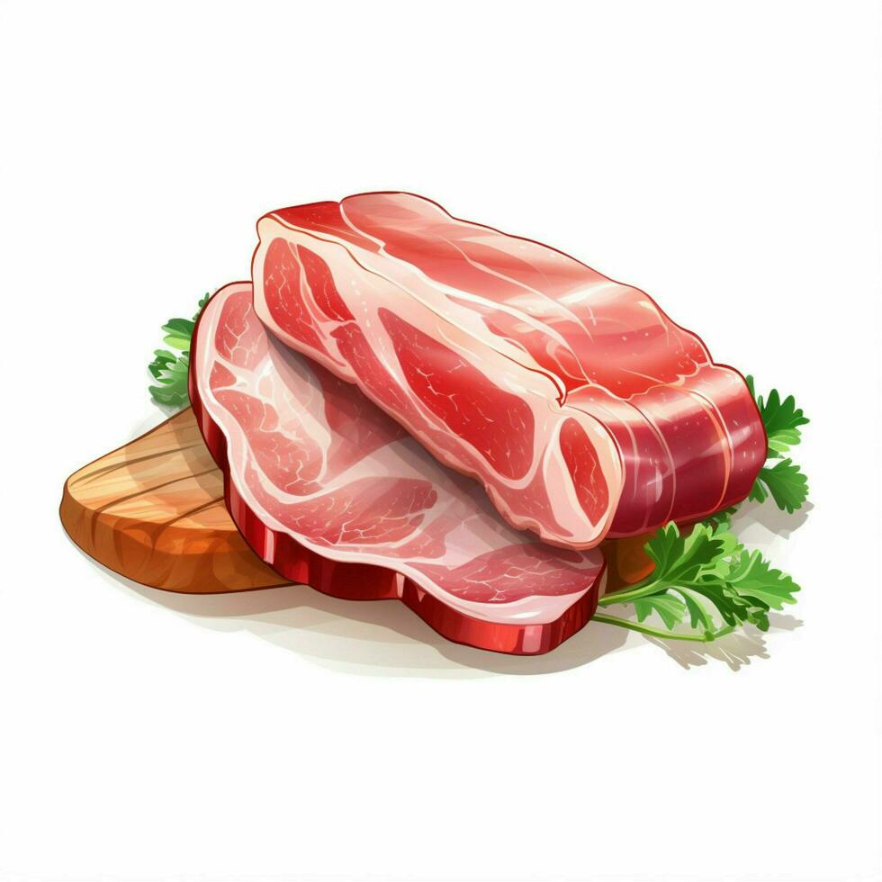 Pork 2d vector illustration cartoon in white background hi photo