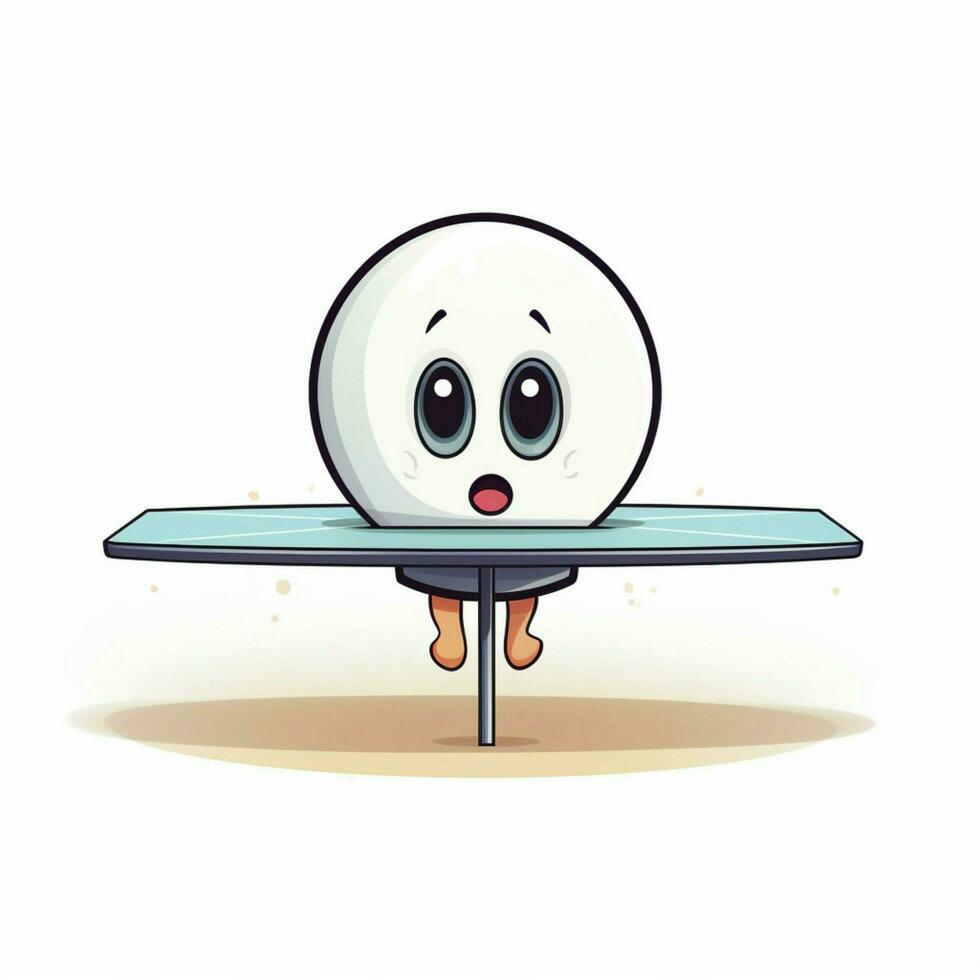 Pong 2d cartoon illustraton on white background high quali photo