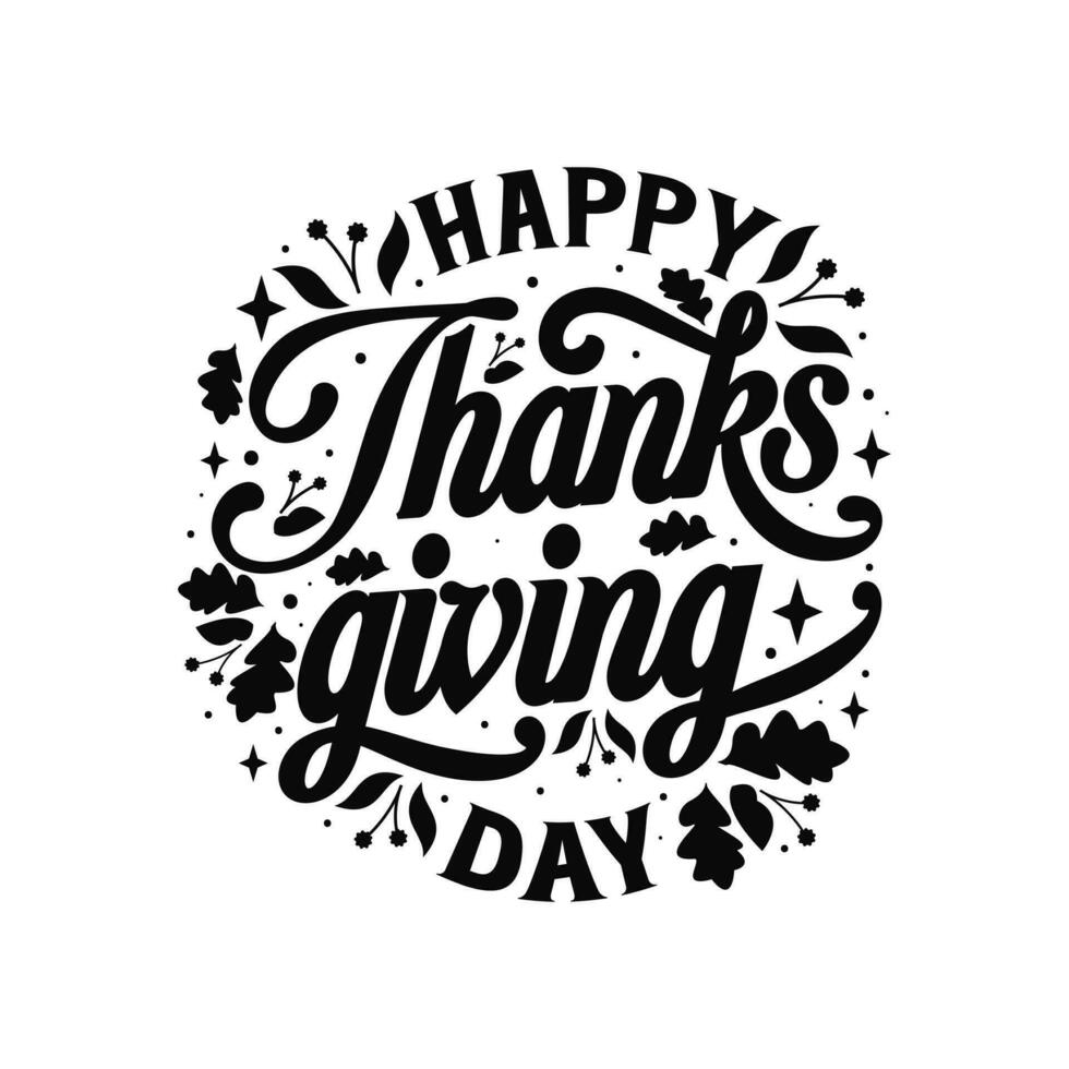 Happy Thanksgiving Day typography design for greeting card vector