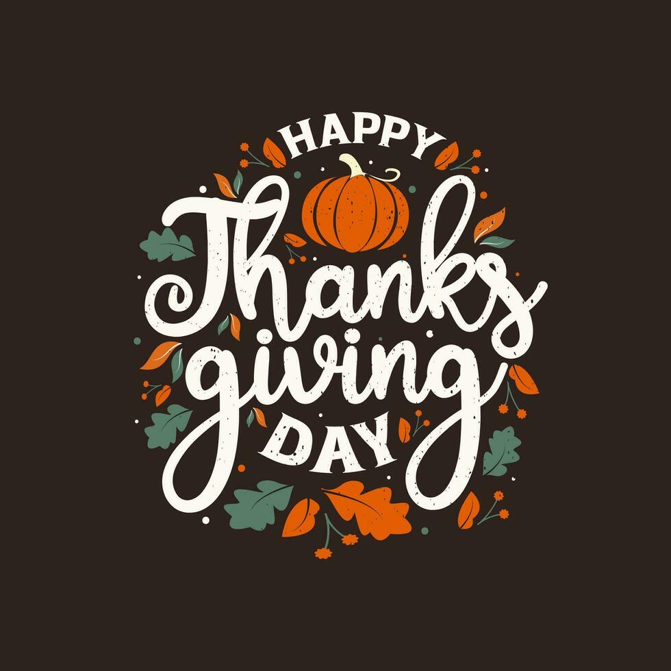 Happy thanksgiving Day lettering design for celebration vector