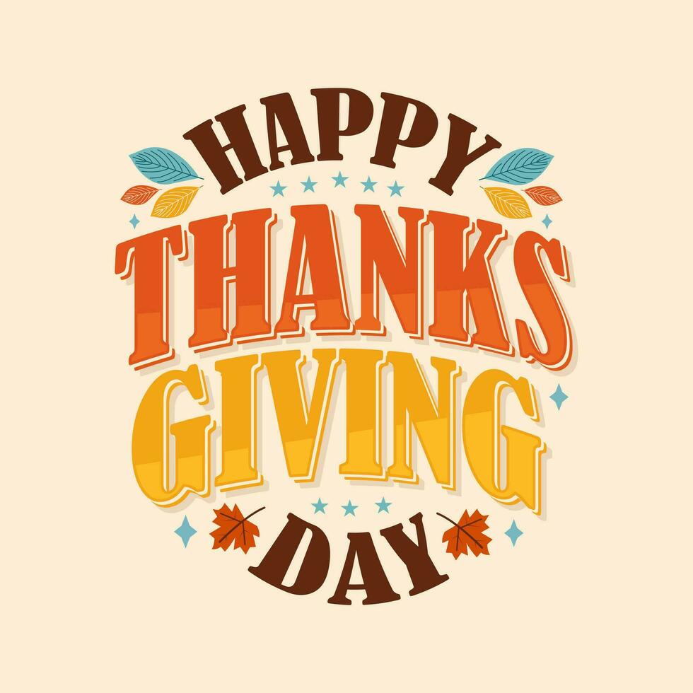 Happy thanksgiving Day lettering design for celebration vector