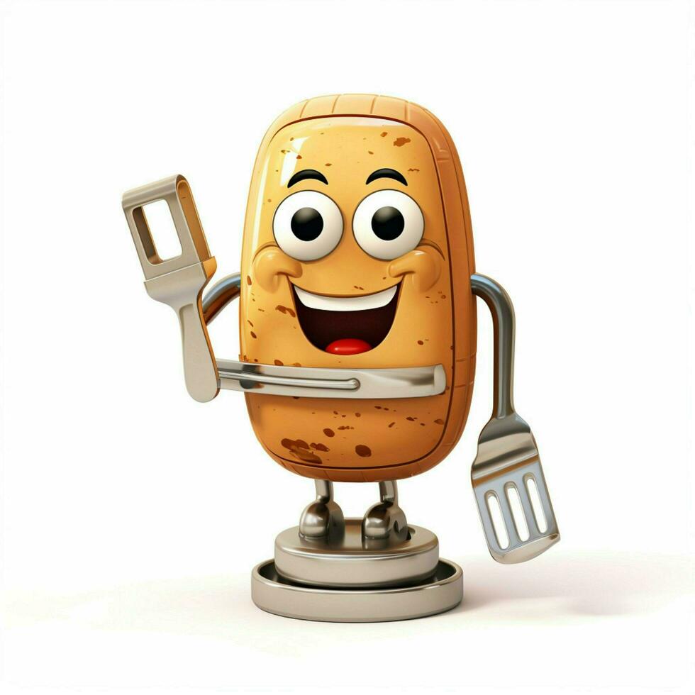 Potato Peeler 2d cartoon illustraton on white background h photo